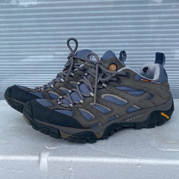 Merrell Continuum Moab Ventilator Womens Grey Blue Hiking Outdoor Shoes Size 9 - Picture 1 of 16